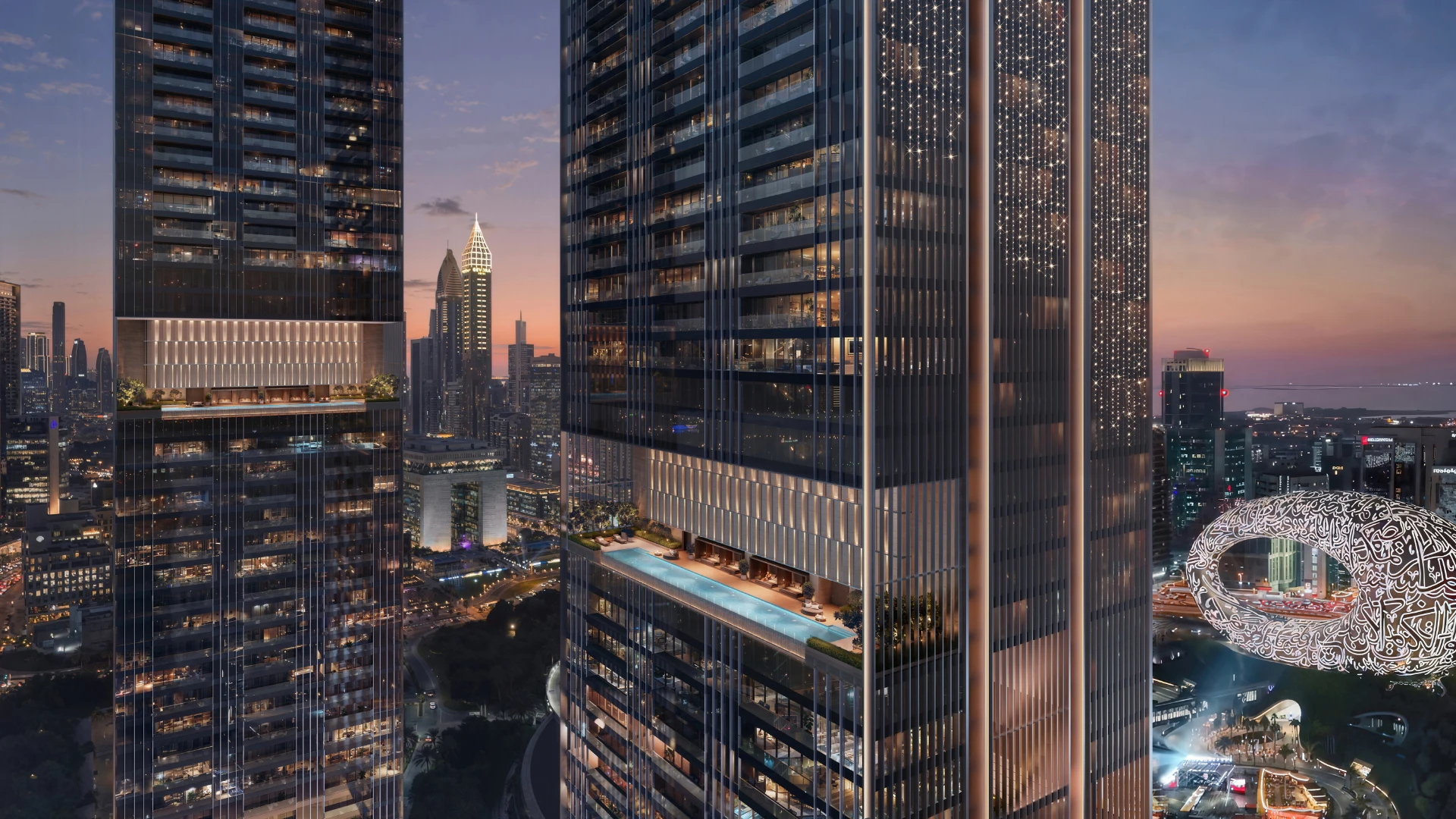 jumeirah residences emirates towers la nuit